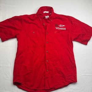 Chase Authentics Red Team Winston Casual Shirt button down Large L mens racing